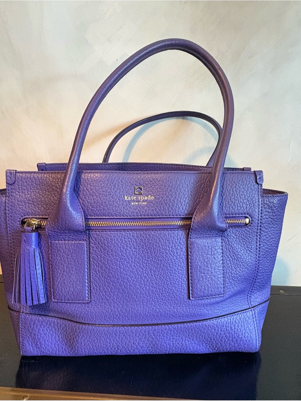 kate spade Purple Pebbled Leather Tote Bag - Picture 1 of 6